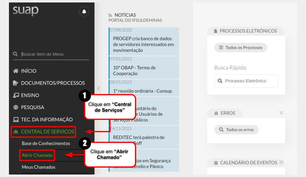 Abrir Chamado pelo Menu Principal