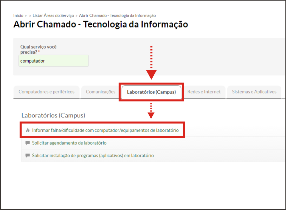Selecionar servi&ccedil;o por categoria